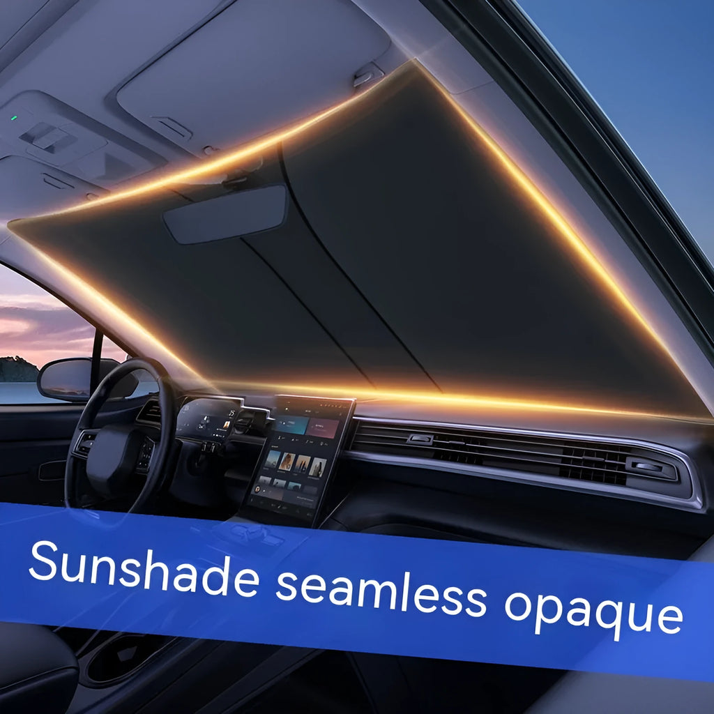 Titanium silver NC fabric car front shield sun shade for heat insulation