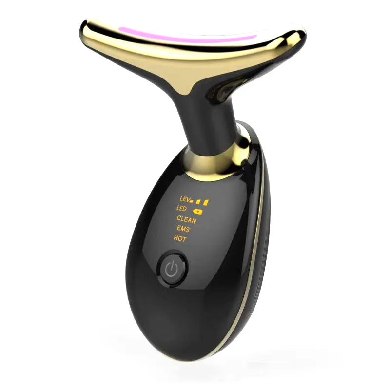 EMS thermal neck lifting massager with three-color LED lights and microcurrent wrinkle remover device