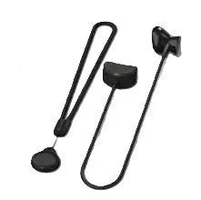 M9 wired monitoring earphone with TPU cable, ABS housing, and included adapters on a surface