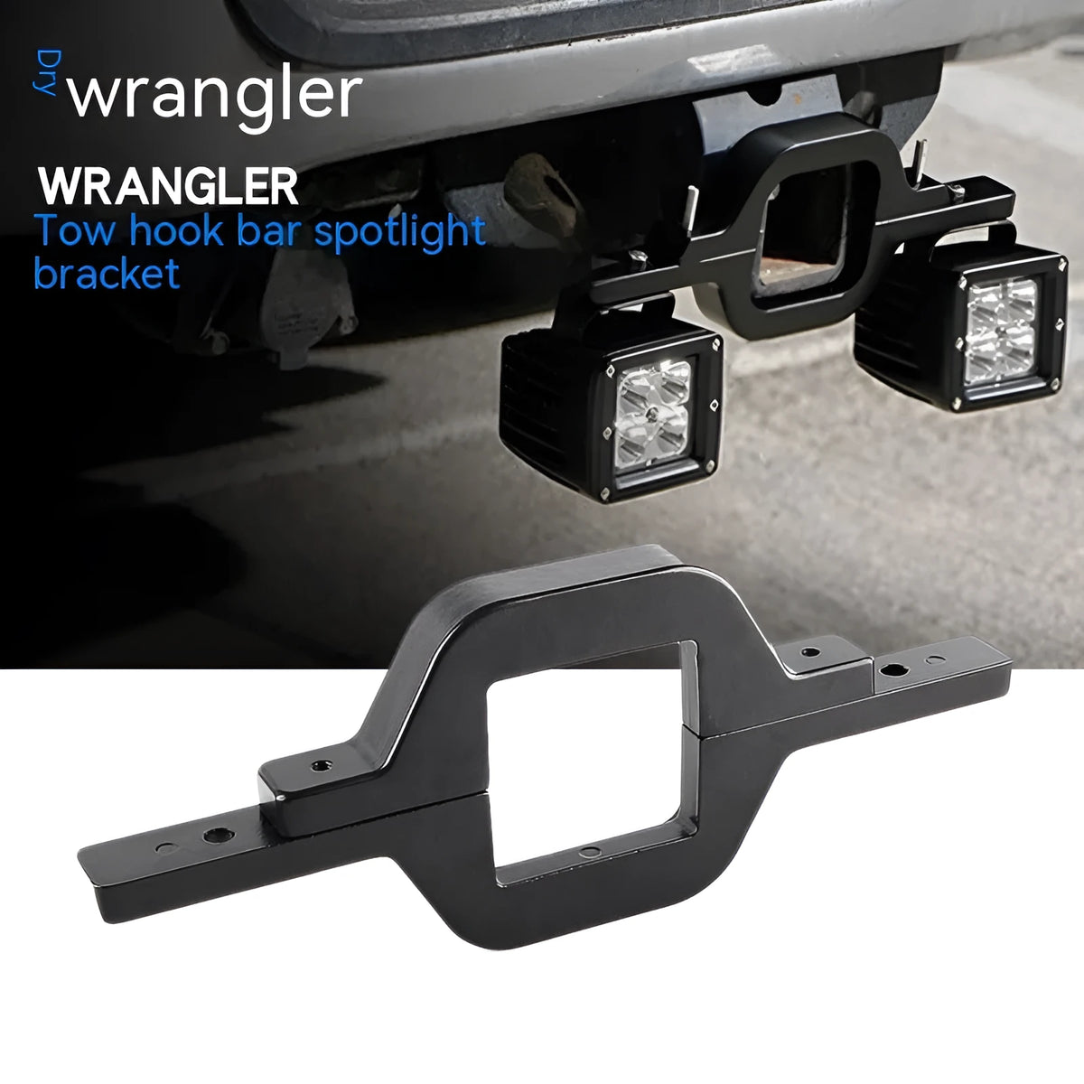 Black aluminium alloy reversing light bracket for Jeep Wrangler off-road vehicles