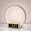 White bedside 10W wireless charger and small night lamp, 24-24-10cm, with EU UK or US plug option