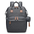 HMB03 Oxford mummy bag backpack in black with embossed finish and square vertical shape