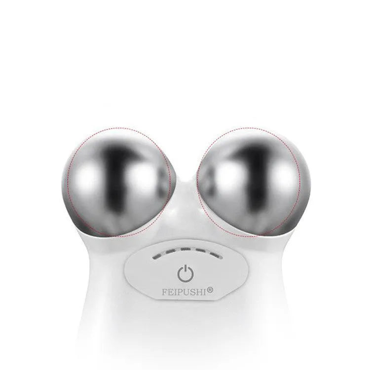 Pink and white micro current facial lifting device with compact handheld design