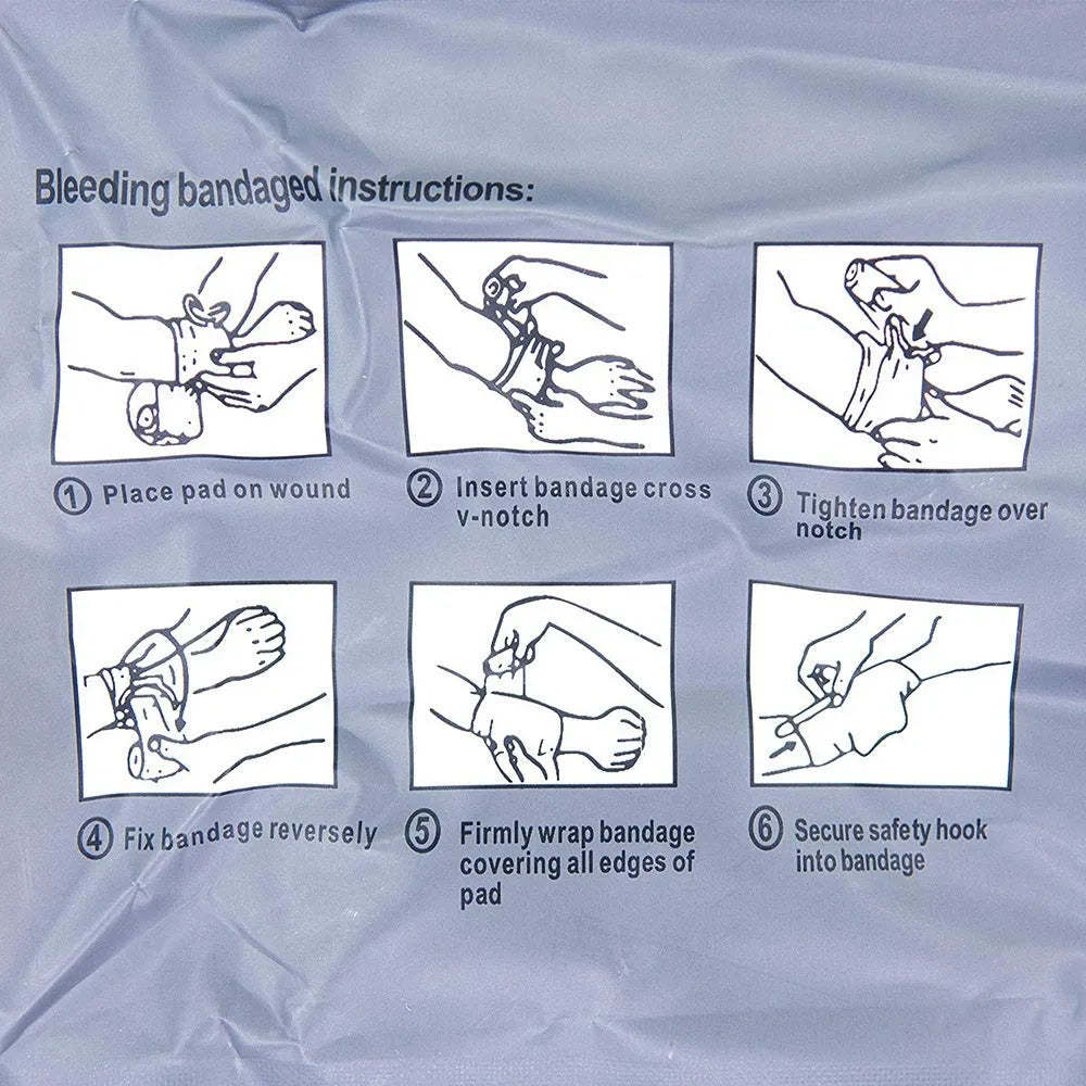 Simple portable outdoor training hemostatic bandage trauma dressing in 4 inch and 6 inch sizes