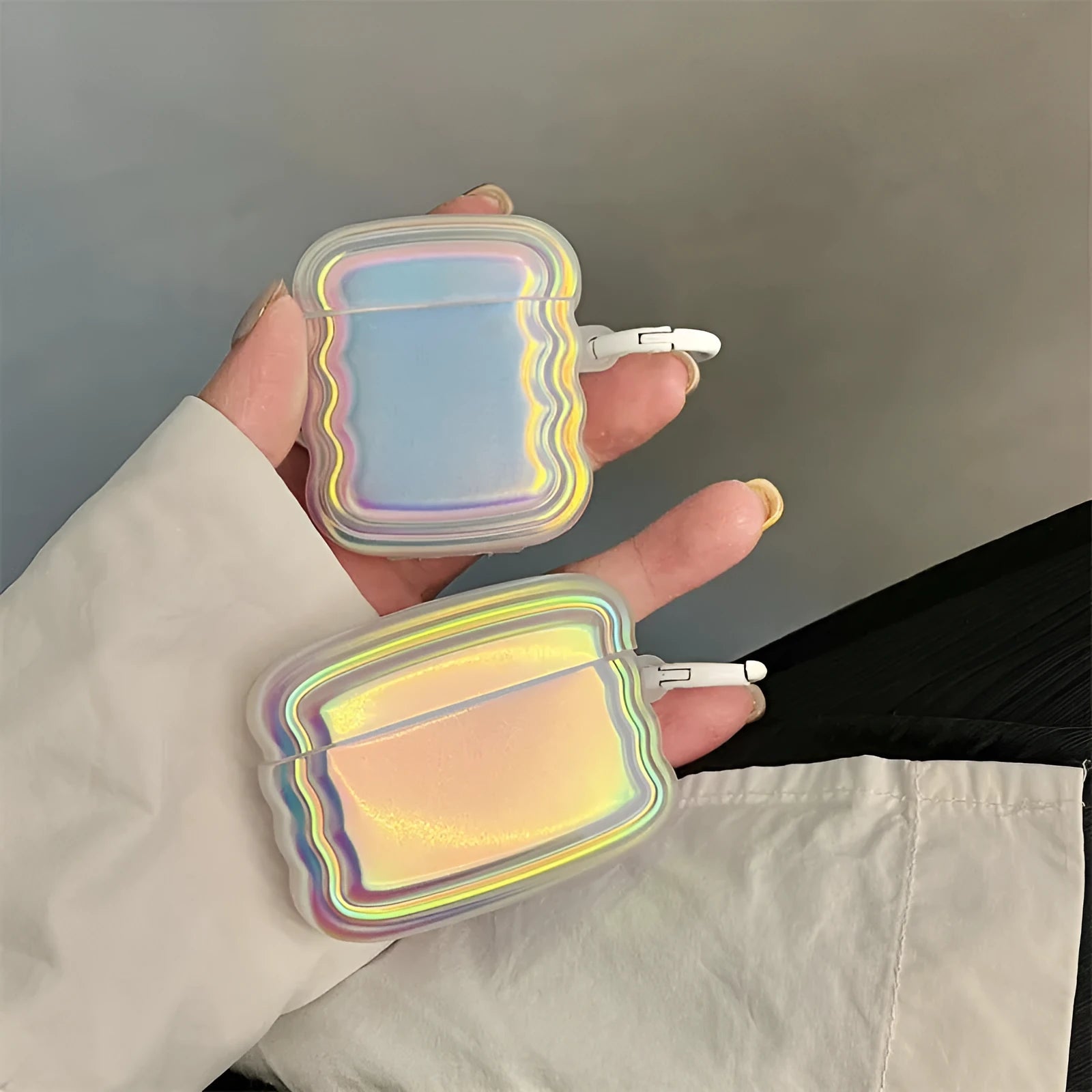 Silicone laser design case for AirPods Pro 2, Generation 3, Pro, and 1/2 models with magic laser and ring detailing