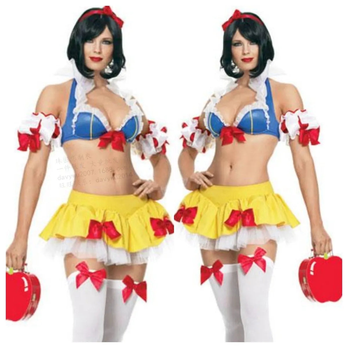 Snow White anime dress costume complete set with headwear, 8569 colour style