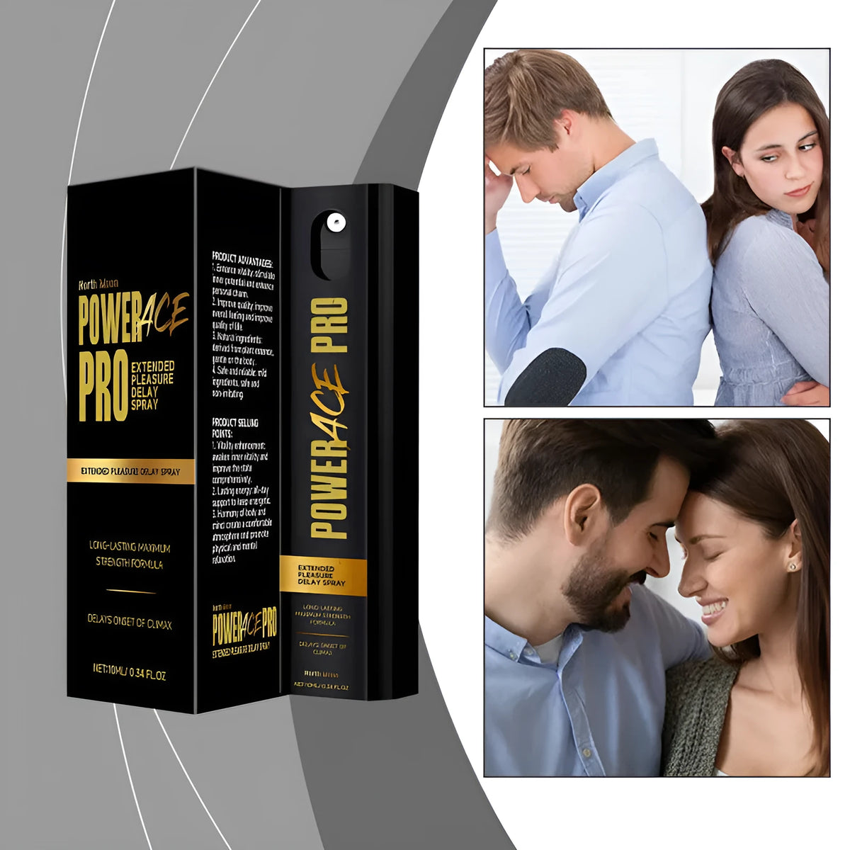 Men's 10ml body spray bottle with botanical extracts for external care