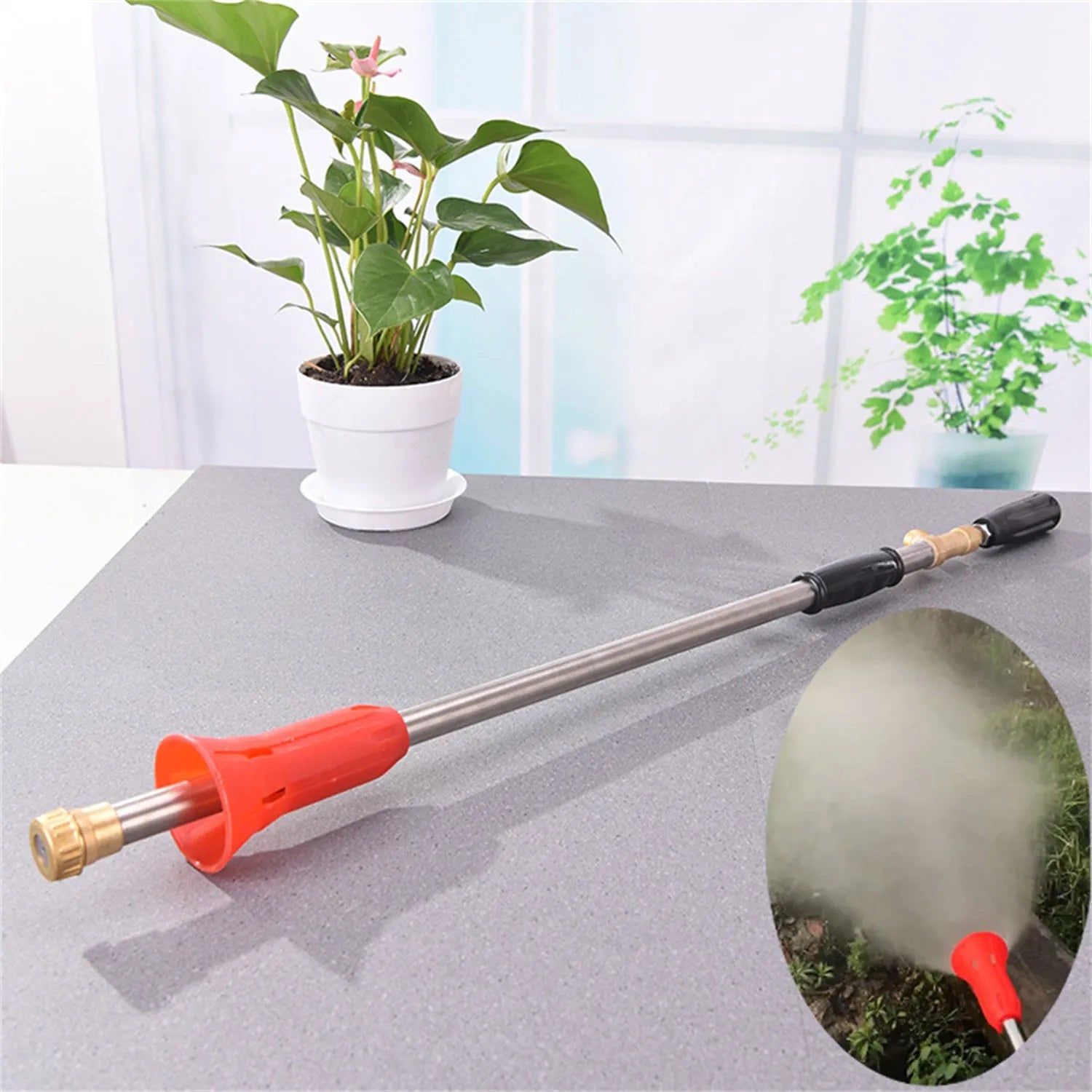 Adjustable high-pressure agricultural spray gun with submachine gun style design for pesticide spraying