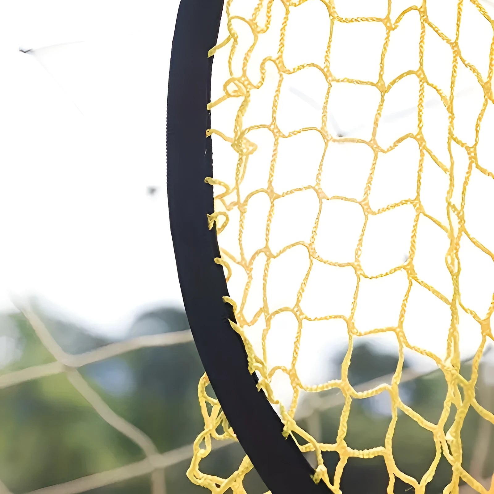 Portable soccer training goal net with aluminium alloy frame in black colour