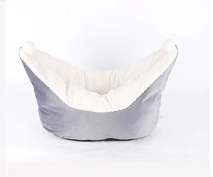 Cloth boat nest cat bed for small and medium pets in peacock blue, gray or gray pink