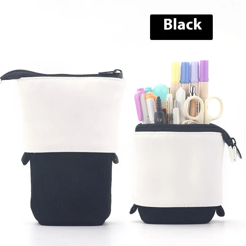 PU corduroy stationery case with drop-down telescopic design in six colour options.
