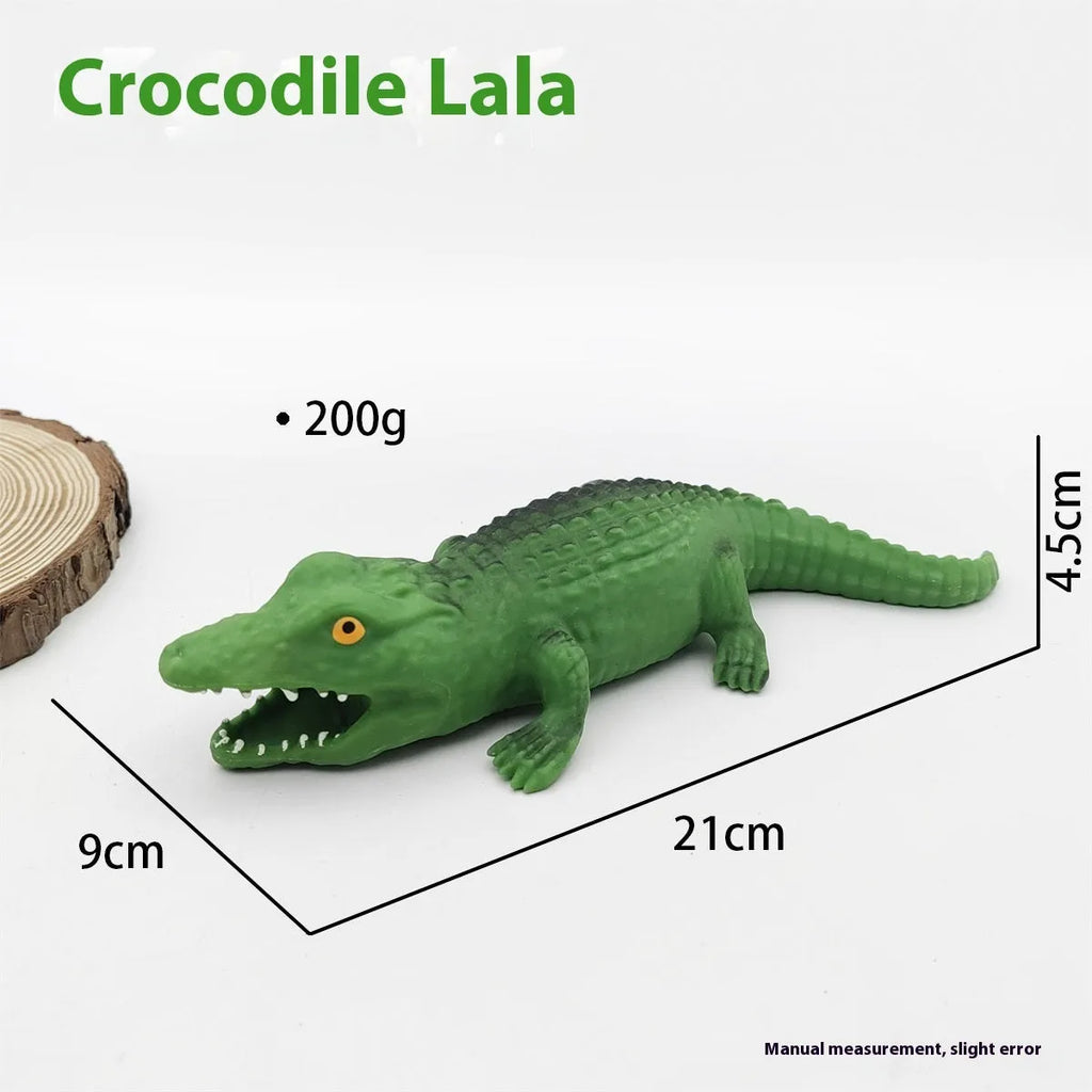 TPR crocodile shaping sand toy in Crocodile colour, single-pack interactive decompression toy for grasping practice
