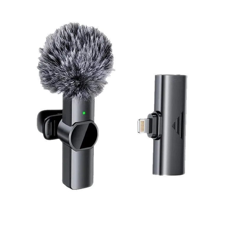 K3Pro wireless neckline clip microphone with sponge wind shield for interviews and live broadcasts