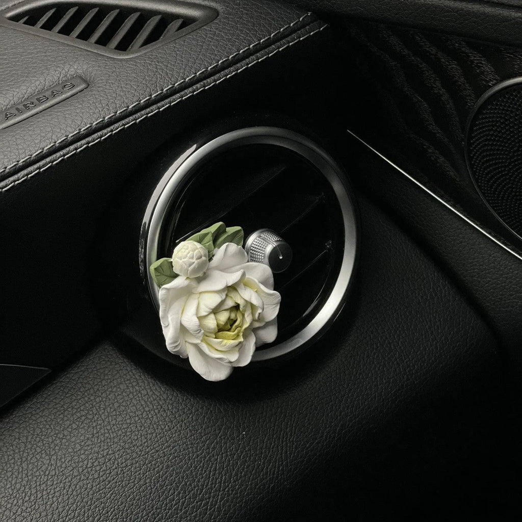 Jasmine car solid air freshener gypsum diffuser with essential oil bottle
