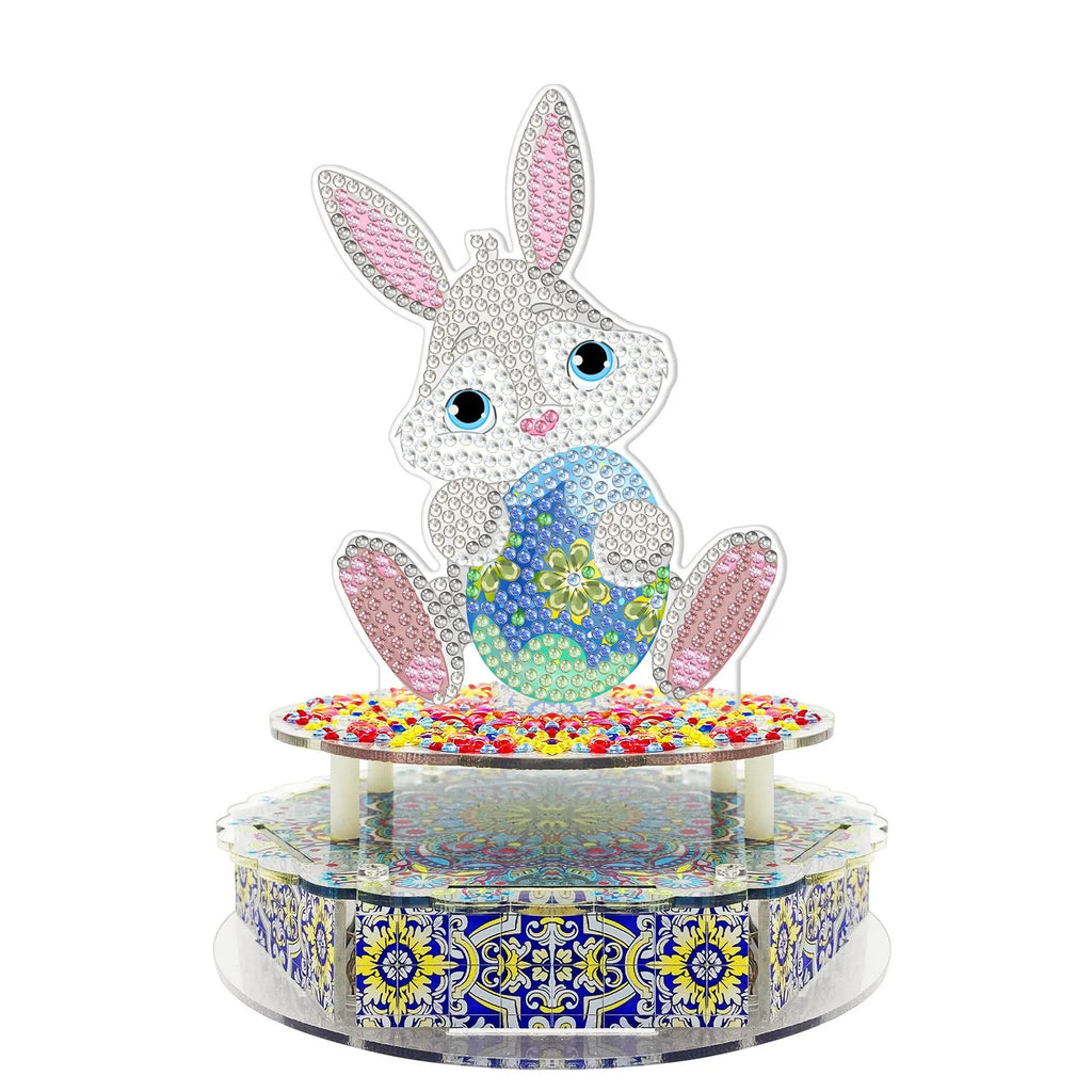 Handmade PVC point diamond DIY painting music box decoration kit with light string and colour options