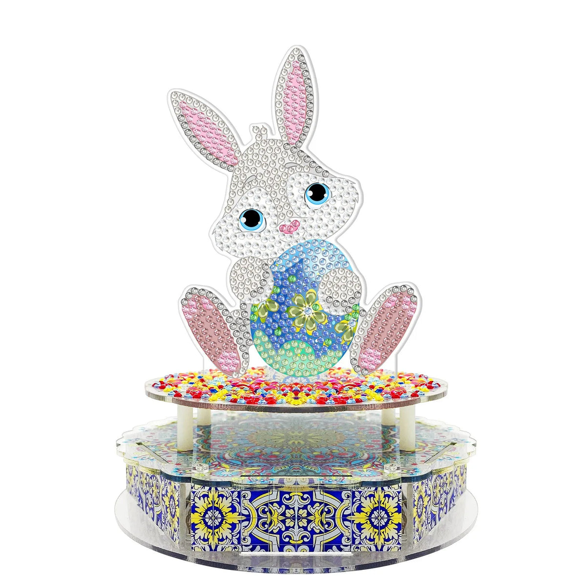 Handmade PVC point diamond DIY painting music box decoration kit with light string and colour options