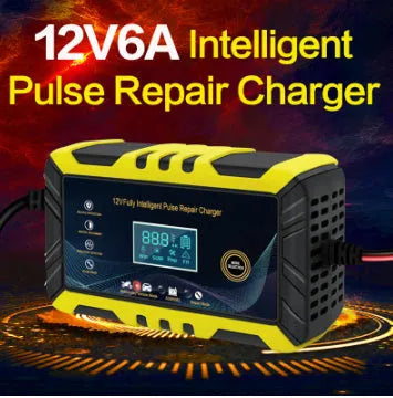 12V 6A automobile battery charger with US plug in red, part of RX-04 series