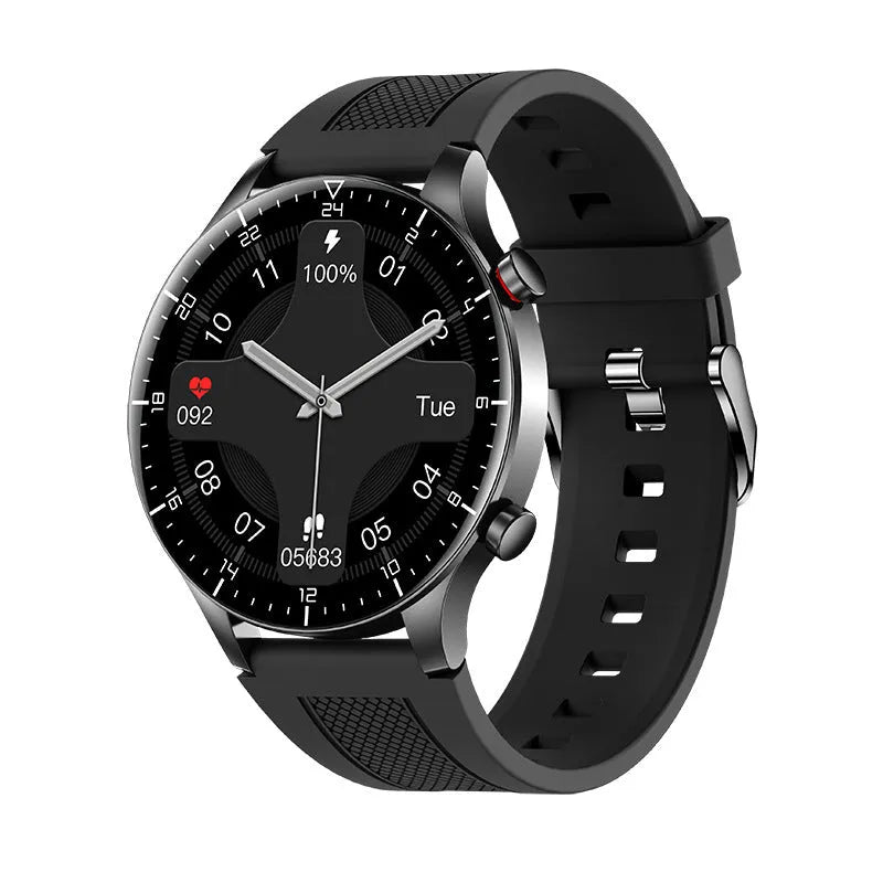 Pink smart watch with heart rate and blood oxygen monitoring on a TFT screen with silicone band and zinc alloy dial