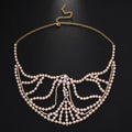 Geometric party mask with alloy frame and rhinestone decoration in silver or gold electroplated finish