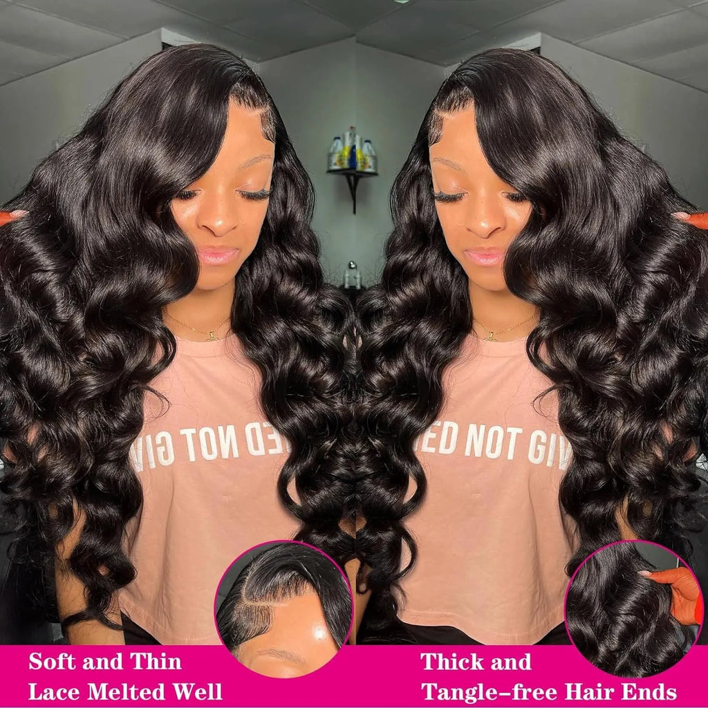 Black synthetic wig with medium large curly waves and lace mesh construction