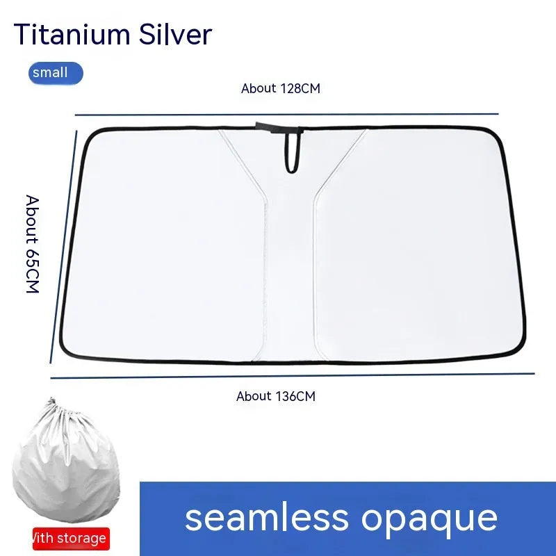 Titanium silver NC fabric car front shield sun shade for heat insulation