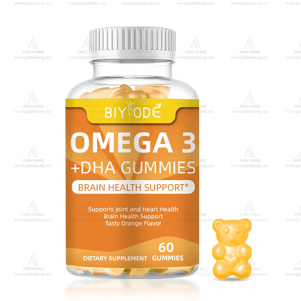 Bottle of DHA algae oil gummies for kids – plant-based brain support gummy candies