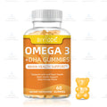 Bottle of DHA algae oil gummies for kids – plant-based brain support gummy candies