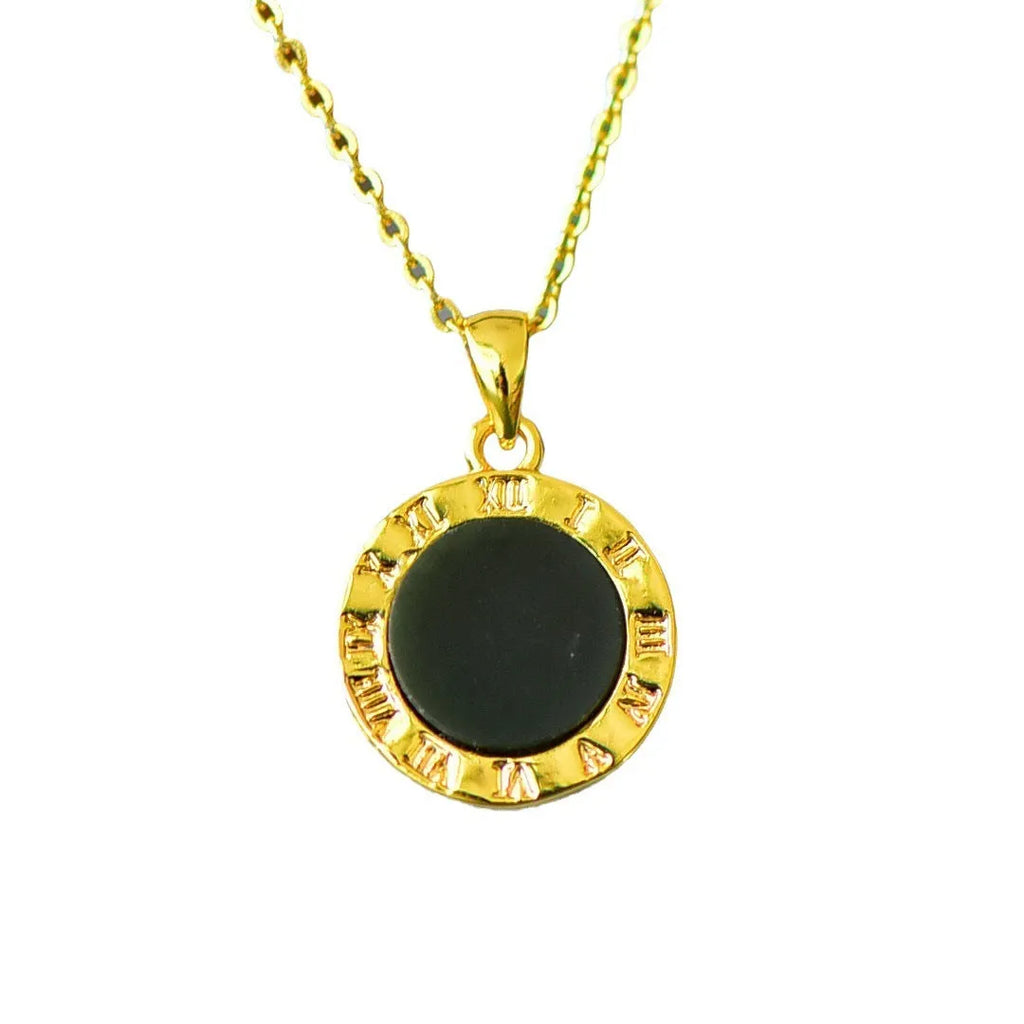 Copper inlaid natural Hetian grey jade pendant with ink blue accents on necklace