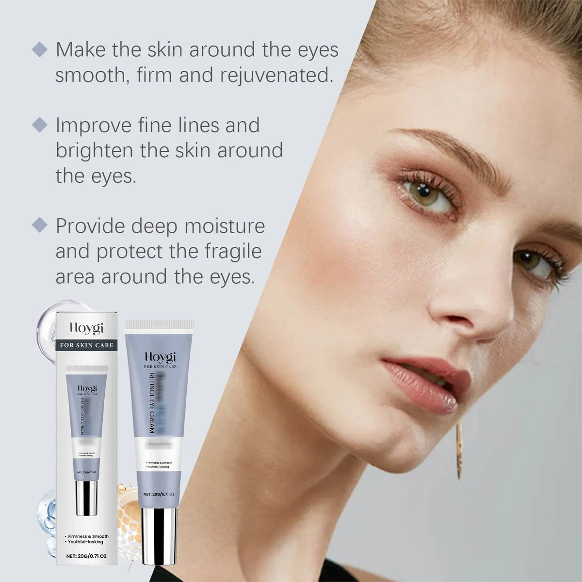 20g jar of retinol eye cream with moisturising soft texture
