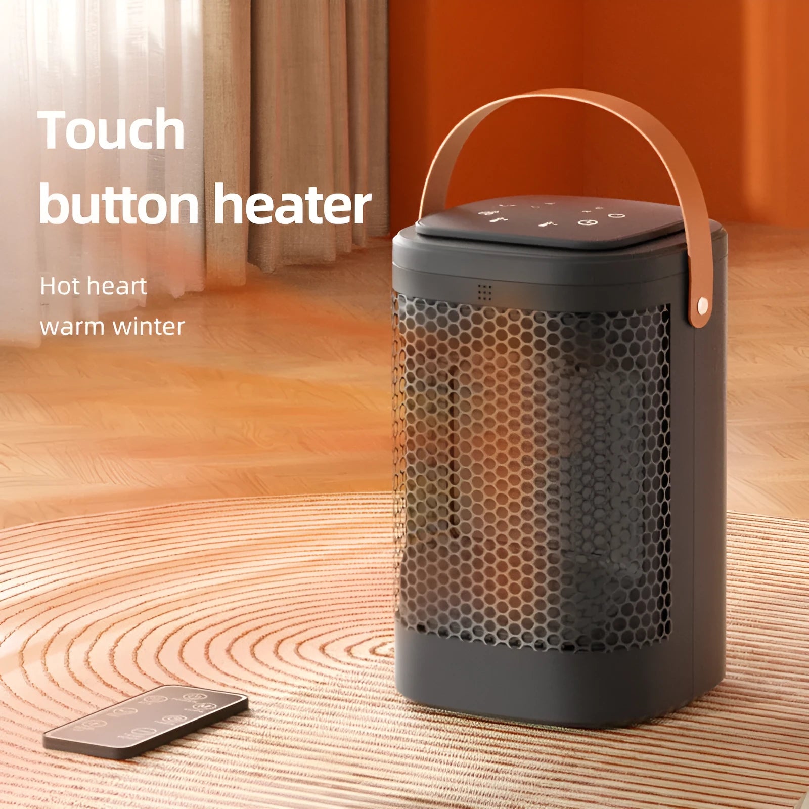 Portable electric radiator heater with touch screen display and remote control in 618 electronic model colour