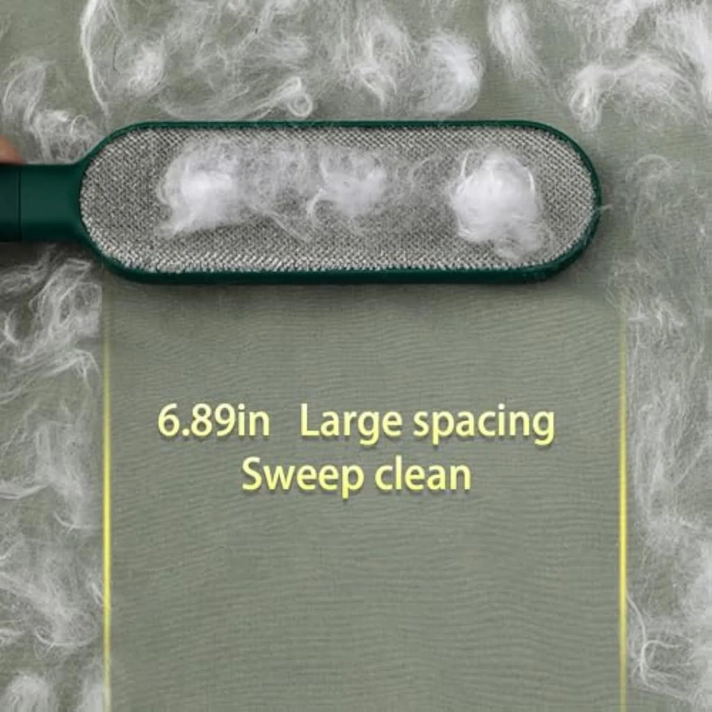 Double-sided pet hair remover brush with storage box for cleaning clothes and furniture