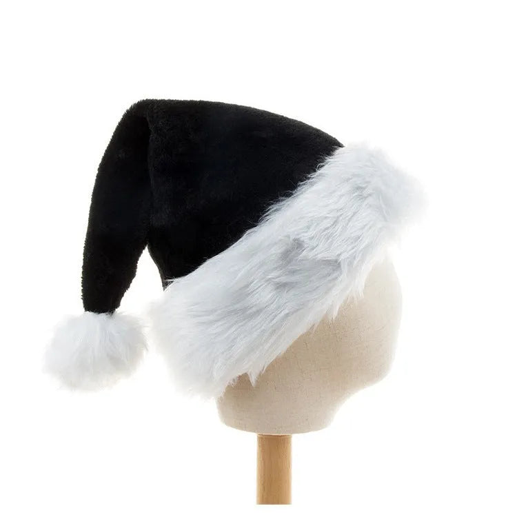 Black thickened polyester plus-sized Christmas hat in European classical style, 56 by 30 centimetres