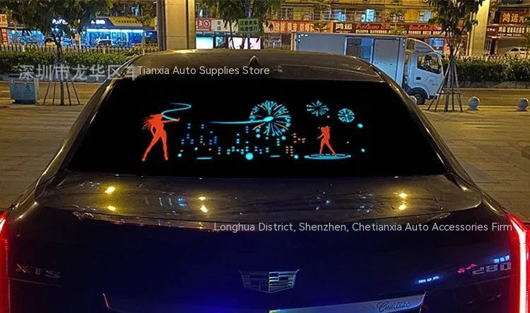 90cm by 25cm car voice control rhythm lamp with electroluminescent panel showing multiple light pattern displays