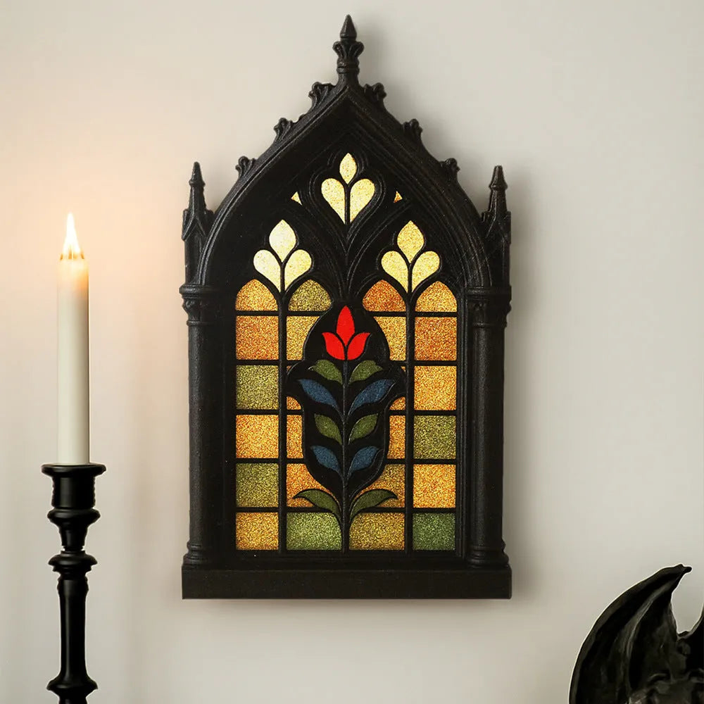Black wooden Gothic arch door frame wall rack in one of three colour finishes: BS4468, Bs4574, or MS11003.