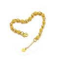 Light sand bead bracelet with chain detail, unisex alloy antique style, colour S116