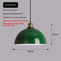 Retro industrial wrought iron ceiling chandelier with dark green lampshade in two sizes D20 35cm and D8 30cm for restaurant lighting