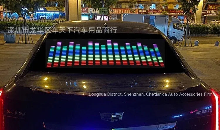 90cm by 25cm car voice control rhythm lamp with electroluminescent panel showing multiple light pattern displays