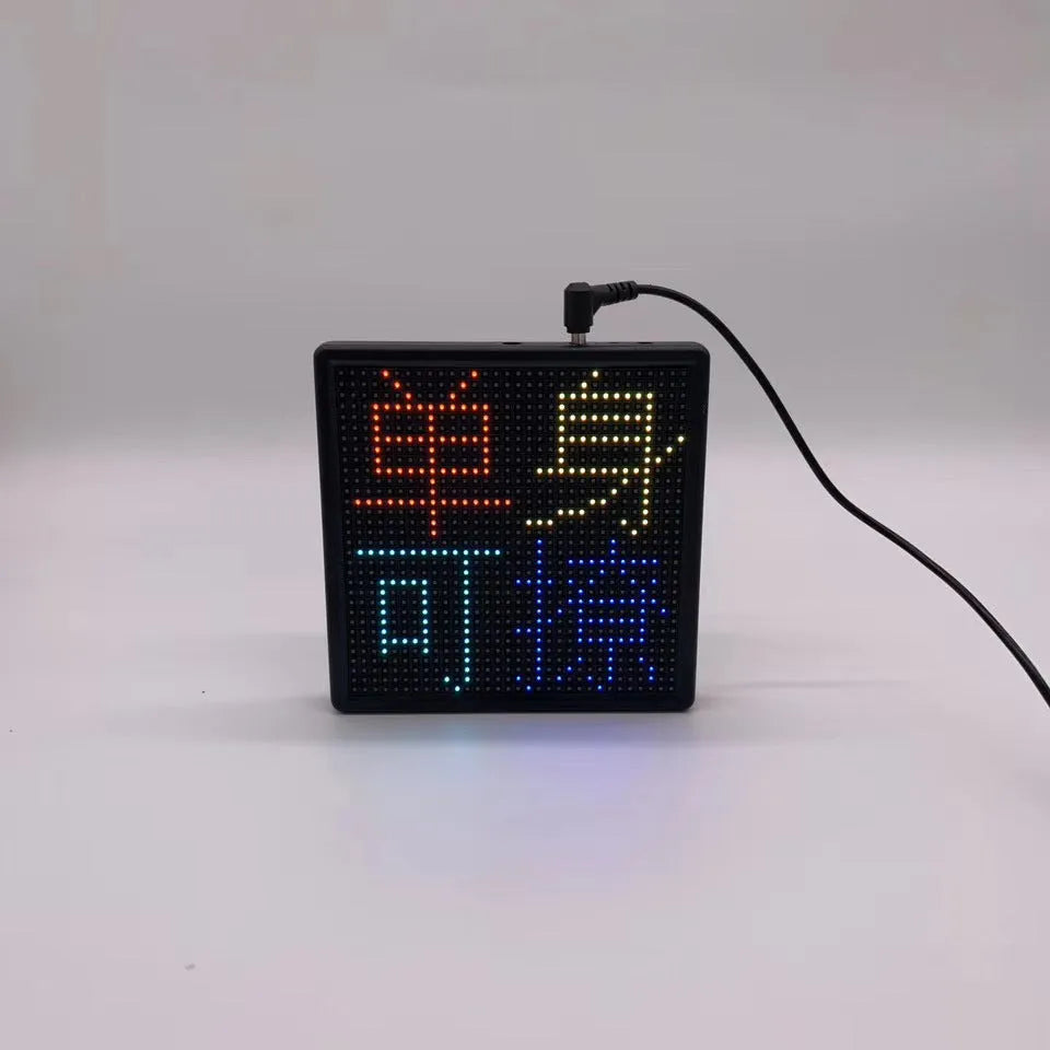 Bluetooth wireless LED car display screen with aluminium frame and 32x32 RGB grid