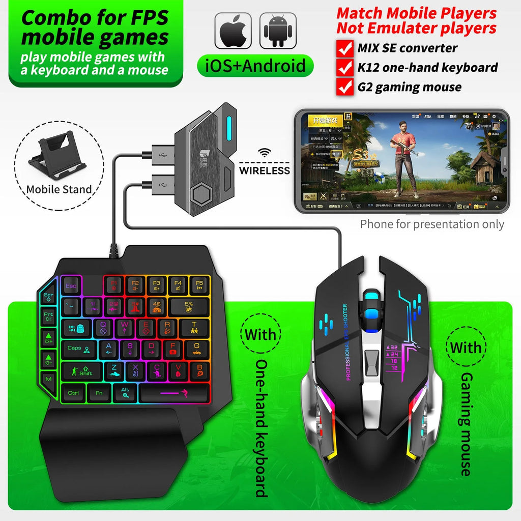 Gamwing Jiaying USB keyboard and mouse converter for mobile gaming in official configuration suit colour.