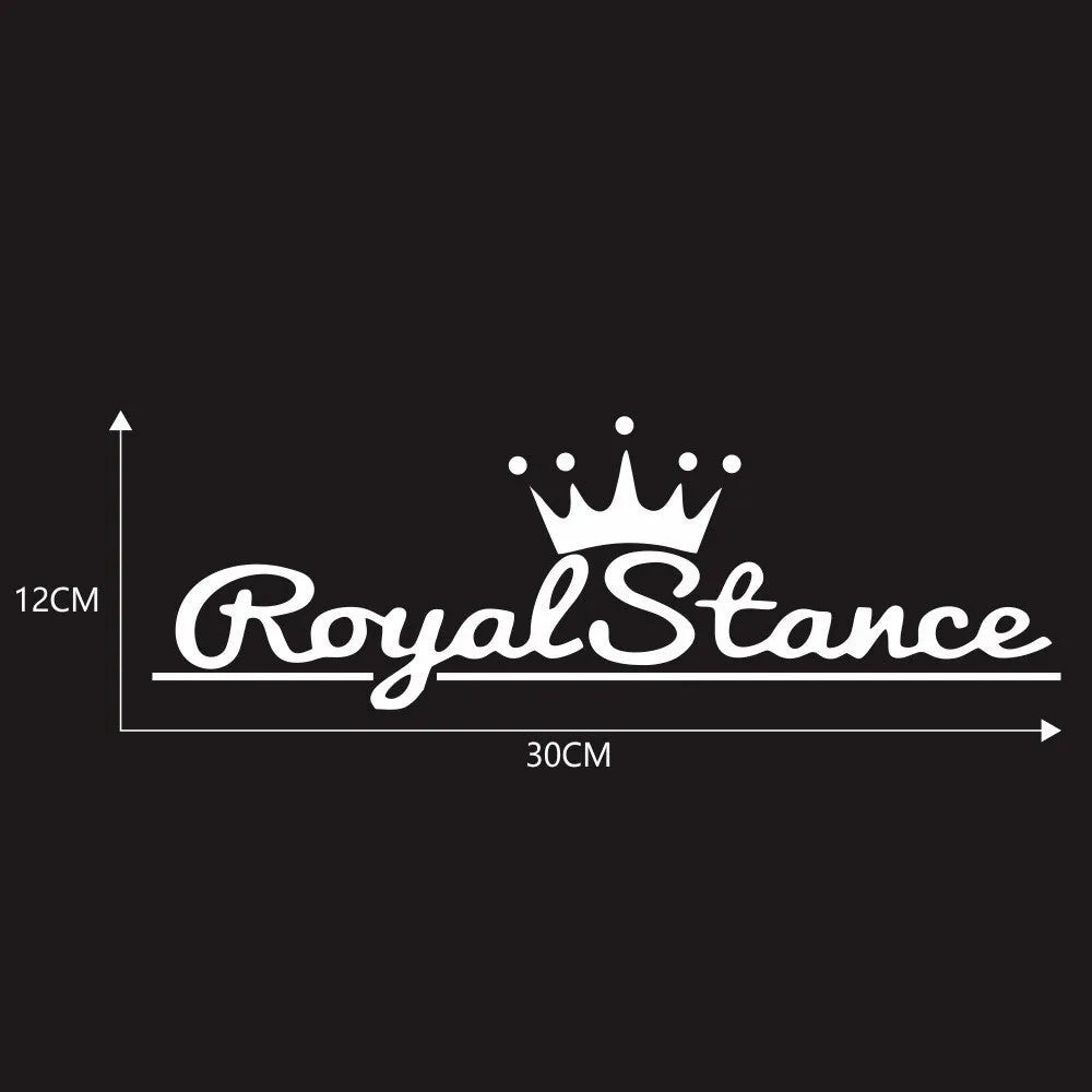 Colourful reflective crown design vinyl sticker for car personalisation, showing black, white and multicolour options.