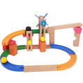 Wooden track building blocks set, educational construction toy for children aged 4-6, Toy colour option