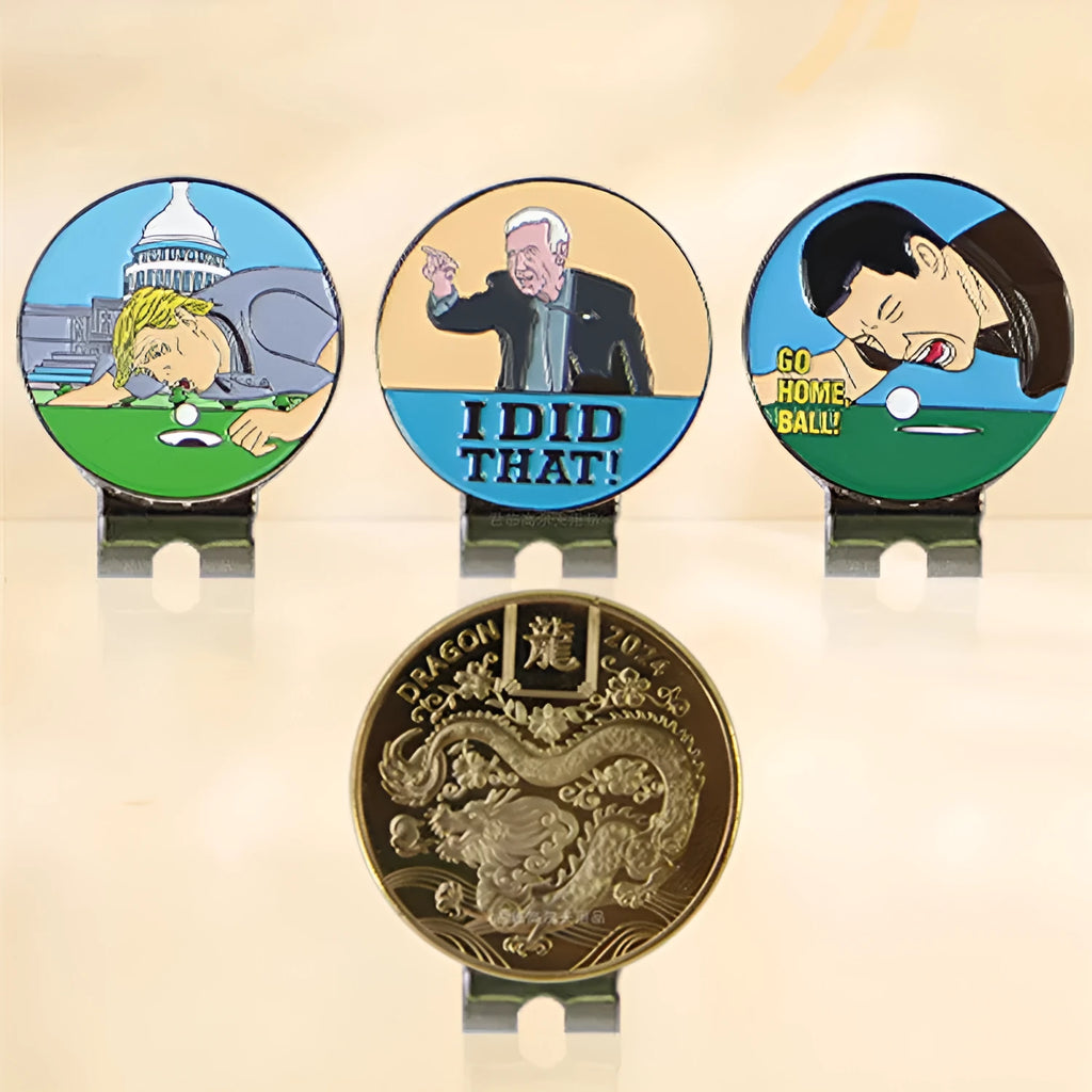 Zinc alloy golf hat clip with personalised dragon year pattern design