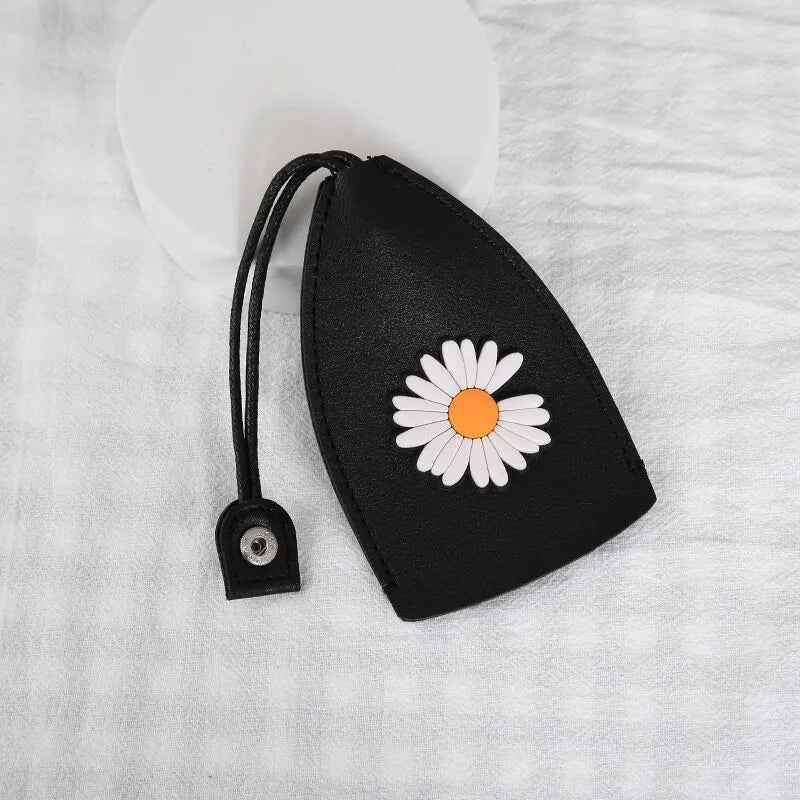 Cartoon pull-out car key case in PU leather with various design options including cactus, rabbit, and fruit themes