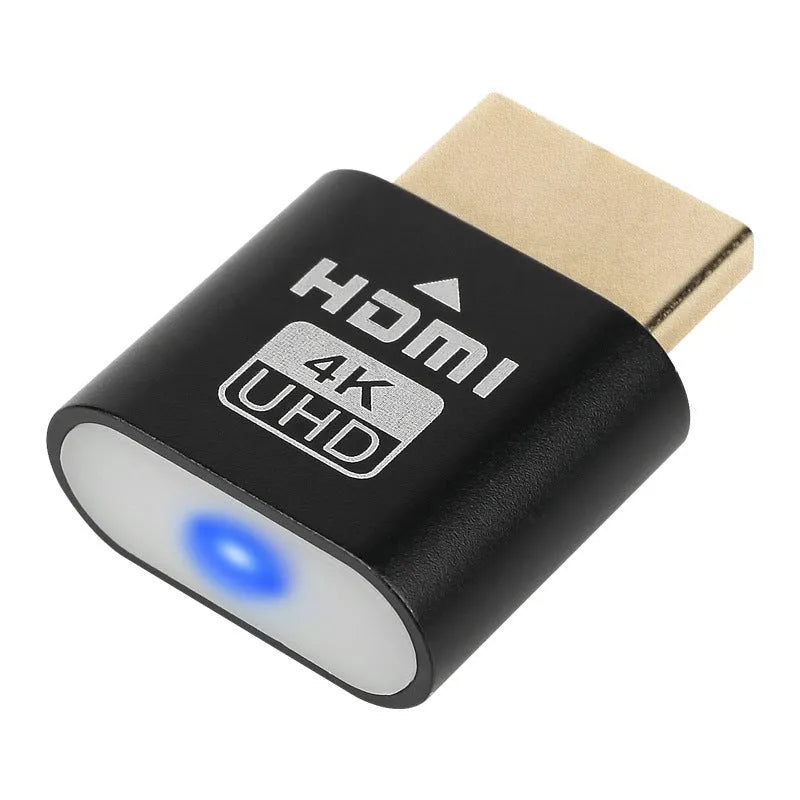 26.5mm graphics card HDMI virtual display adapter in metallic finish for GPU idle protection