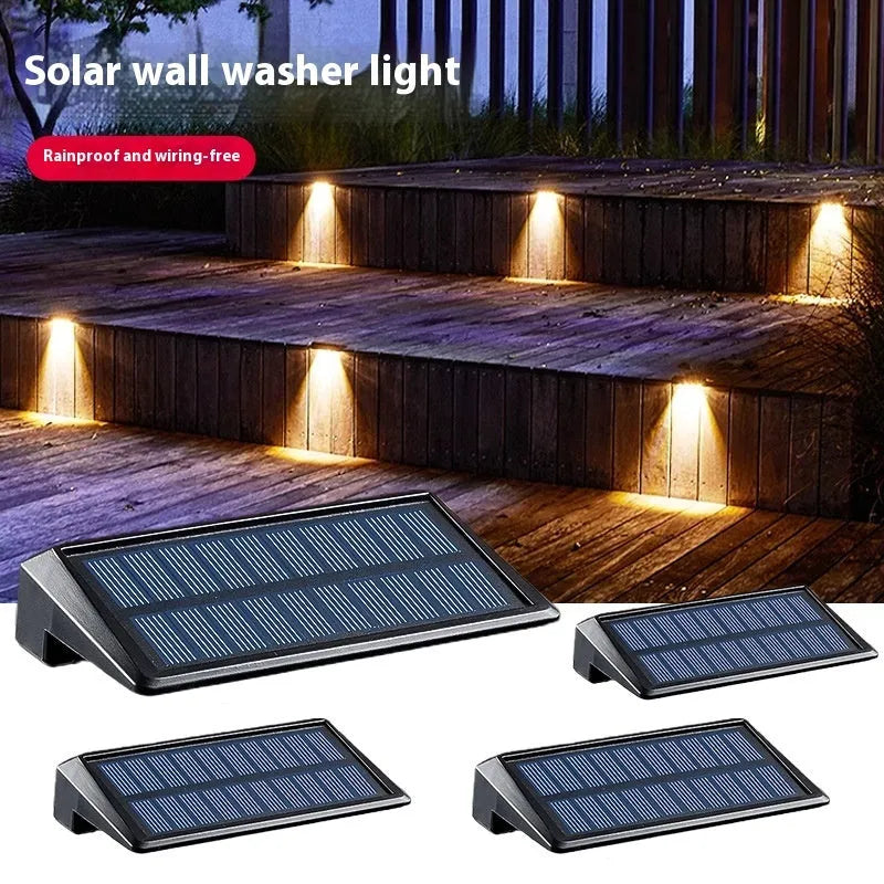 Solar outdoor automatic induction lamp warm light 1.2W IP44 compact size 11.5x6x3cm