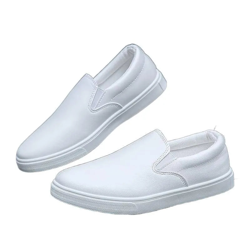 Brown slide bushing sneakers with non-slip plastic sole and high mouth design