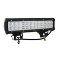 Black aluminium alloy 72W double row LED roof work light with PMMA lens for off-road vehicles.