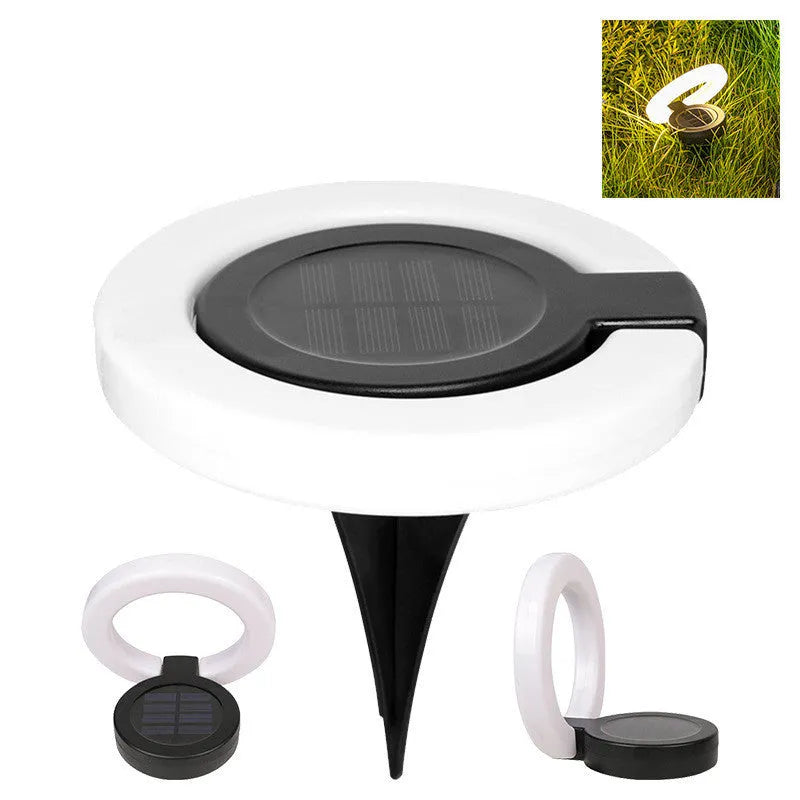 Solar underground light with linear design showing dual floor and wall mounting options