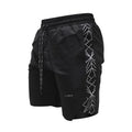 Men's polyester straight-leg fitness training running pants in red and black styles