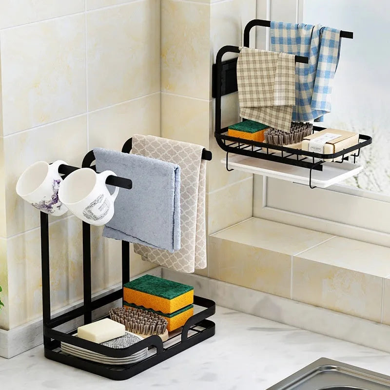 Foldable plastic kitchen rack for wall or desktop cloth storage with new Chinese style design